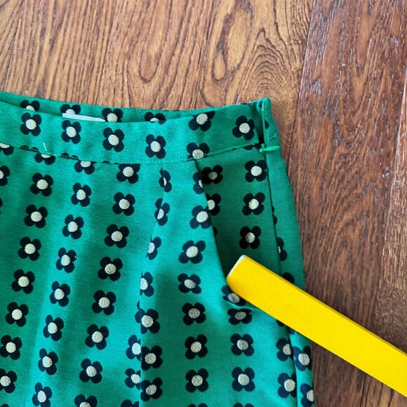 Anthropologie HD in Paris Skirt Womens 2 Green Garden Glimmer Skinny Pencil Mini - Picture 4 of 11